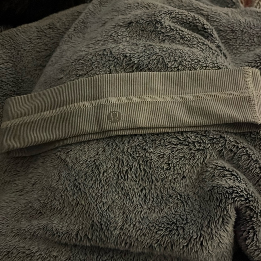 Lululemon Grey and White Striped Head Band